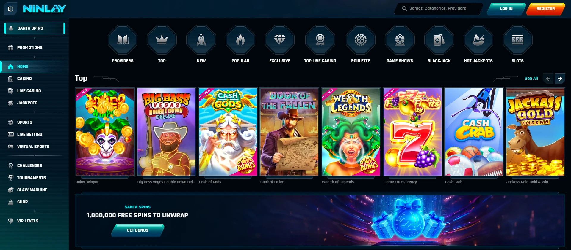 Ninlay Casino launch page